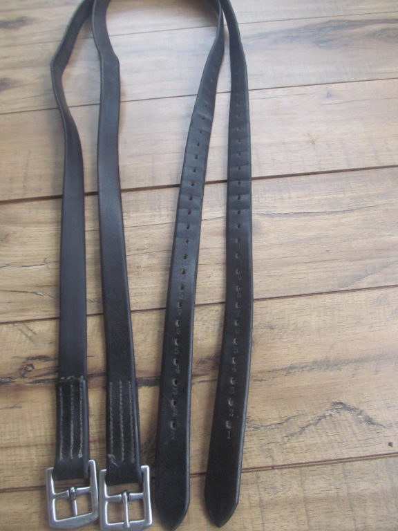 60″ Black Stirrup Leathers - Maryland Tack Exchange