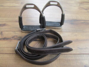 46" Voltaire Calfskin Stirrup Leathers and Irons